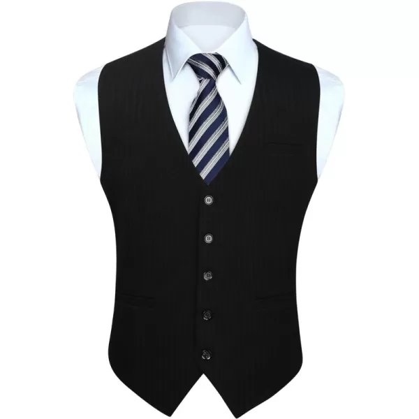 HISDERN Men's Suit Vest Business Suit Vests for Men Formal Slim Fit Solid Wedding Dress Waistcoat for V-Neck Tuxedo Vest