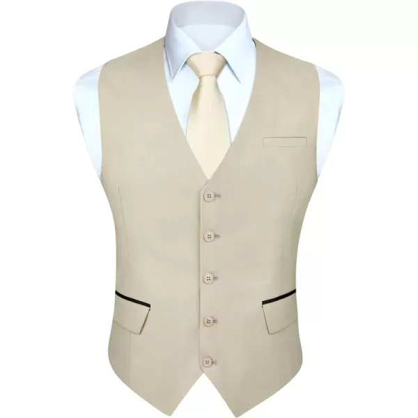 HISDERN Men's Suit Vest Business Suit Vests for Men Formal Slim Fit Solid Wedding Dress Waistcoat for V-Neck Tuxedo Vest