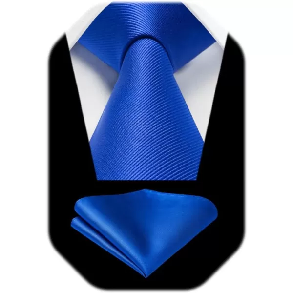HISDERN Mens Ties Handkerchief Solid Color Ties for Men Necktie with Pocket Square Set for Classic Wedding