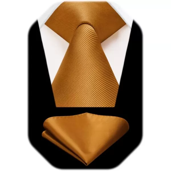 HISDERN Mens Ties Handkerchief Solid Color Ties for Men Necktie with Pocket Square Set for Classic Wedding