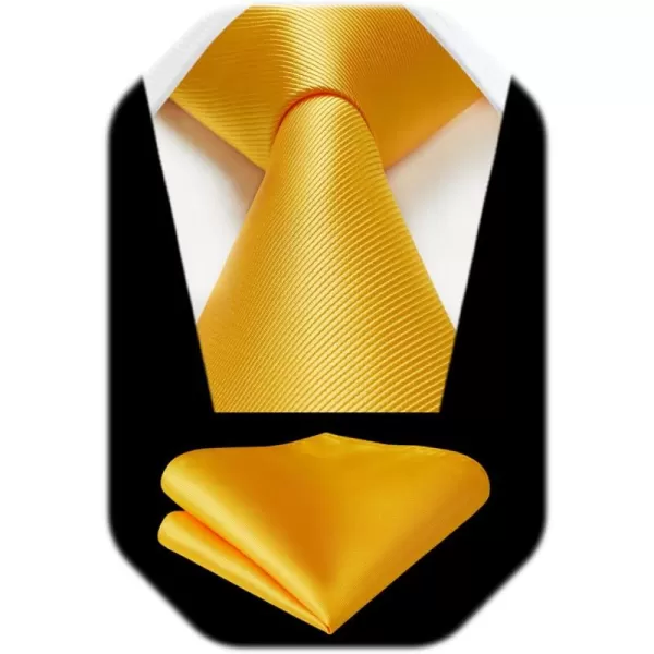 HISDERN Mens Ties Handkerchief Solid Color Ties for Men Necktie with Pocket Square Set for Classic Wedding