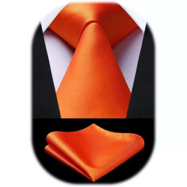 HISDERN Mens Ties Handkerchief Solid Color Ties for Men Necktie with Pocket Square Set for Classic Wedding