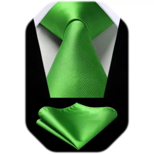 HISDERN Mens Ties Handkerchief Solid Color Ties for Men Necktie with Pocket Square Set for Classic Wedding