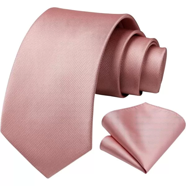 HISDERN Mens Ties Handkerchief Solid Color Ties for Men Necktie with Pocket Square Set for Classic Wedding