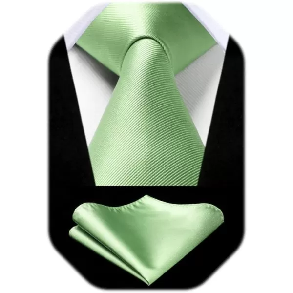 HISDERN Mens Ties Handkerchief Solid Color Ties for Men Necktie with Pocket Square Set for Classic Wedding