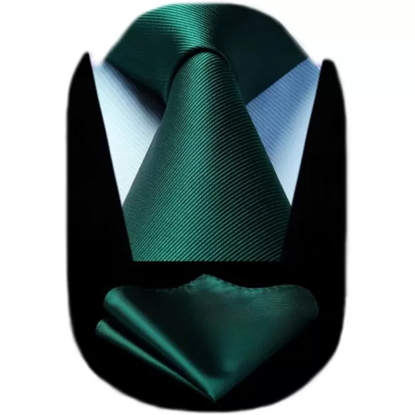 HISDERN Mens Ties Handkerchief Solid Color Ties for Men Necktie with Pocket Square Set for Classic Wedding