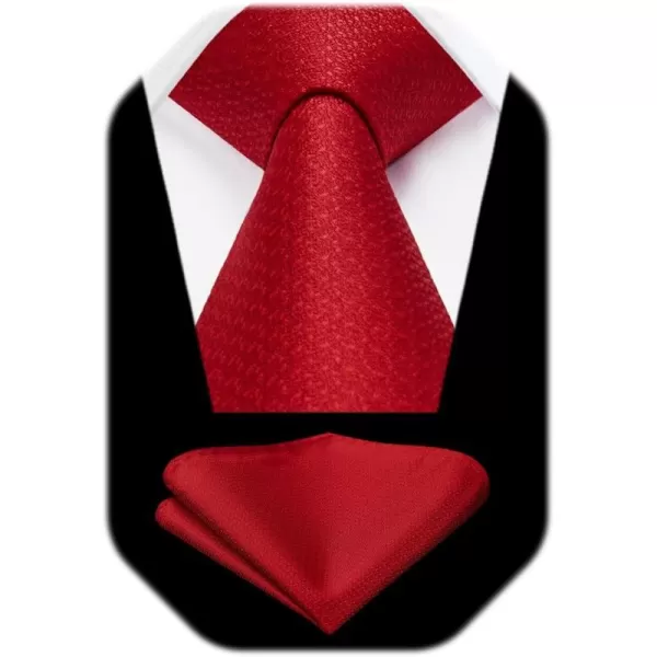 HISDERN Mens Ties Handkerchief Solid Color Ties for Men Necktie with Pocket Square Set for Classic Wedding