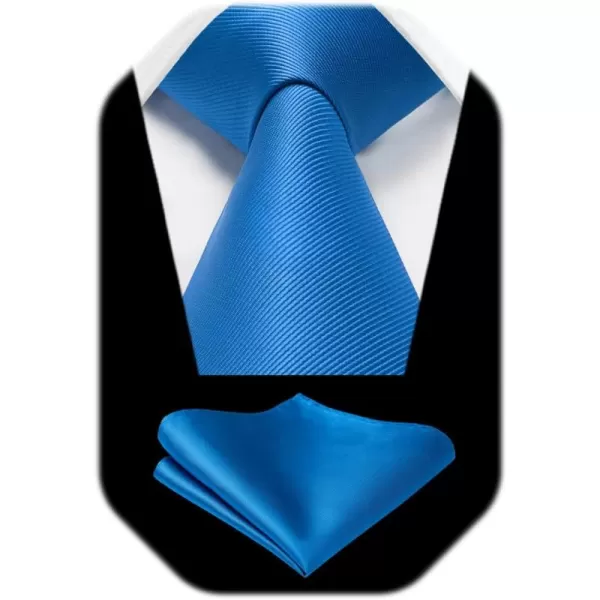 HISDERN Mens Ties Handkerchief Solid Color Ties for Men Necktie with Pocket Square Set for Classic Wedding