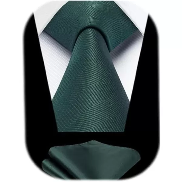 HISDERN Mens Ties Plaid Tie and Pocket Square Set Classic Woven Formal Checkered Neckties &amp; Handkerchief Wedding Party