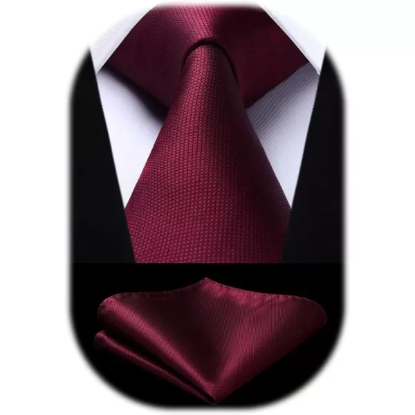 HISDERN Mens Ties Plaid Tie and Pocket Square Set Classic Woven Formal Checkered Neckties &amp; Handkerchief Wedding Party