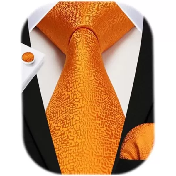 HISDERN Mens Ties Set Stripe Plaid Ties for Men and Pocket Square Cufflinks Formal Silk Necktie Wedding Business