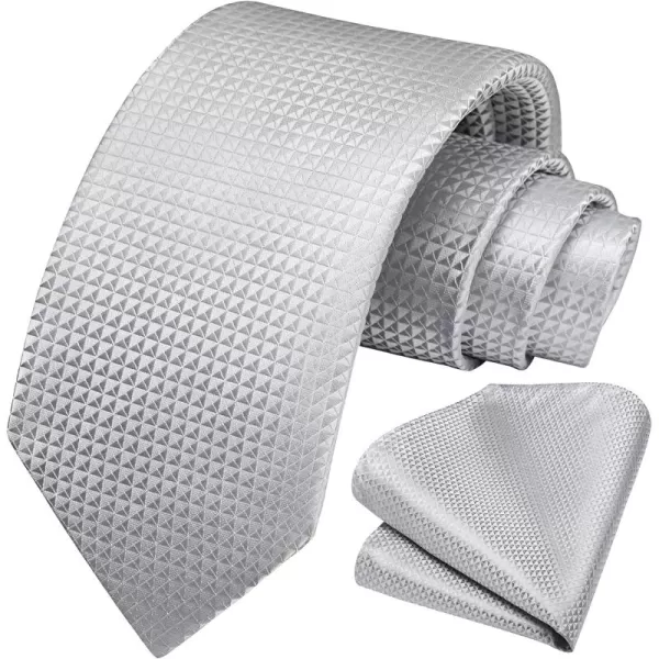 HISDERN Mens Ties Striped Ties for Men Formal Tie and Pocket Square Set Necktie for Wedding Business Graduation