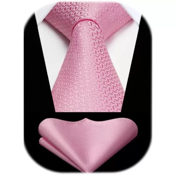 HISDERN Mens Ties Striped Ties for Men Formal Tie and Pocket Square Set Necktie for Wedding Business Graduation