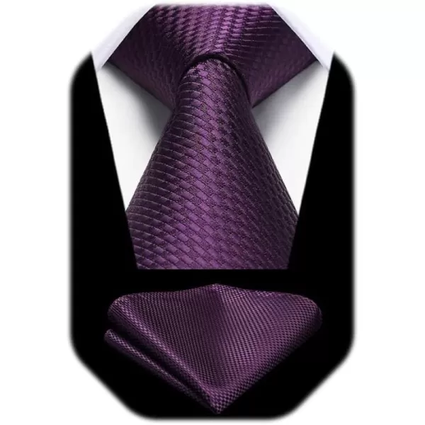 HISDERN Mens Ties Striped Ties for Men Formal Tie and Pocket Square Set Necktie for Wedding Business Graduation