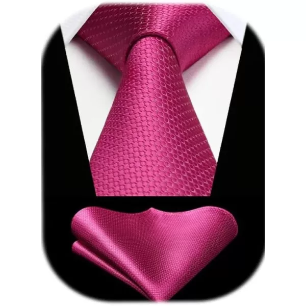 HISDERN Mens Ties Striped Ties for Men Formal Tie and Pocket Square Set Necktie for Wedding Business Graduation