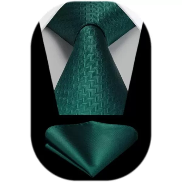 HISDERN Mens Ties Striped Ties for Men Formal Tie and Pocket Square Set Necktie for Wedding Business Graduation