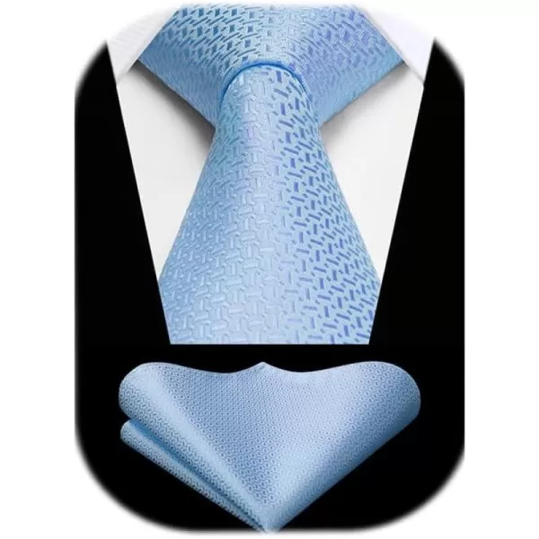 HISDERN Mens Ties Striped Ties for Men Formal Tie and Pocket Square Set Necktie for Wedding Business Graduation