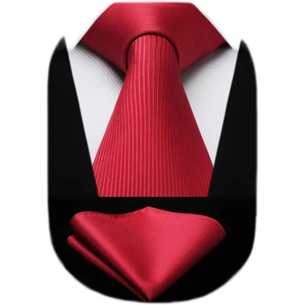 HISDERN Mens Ties Striped Ties for Men Formal Tie and Pocket Square Set Necktie for Wedding Business Graduation