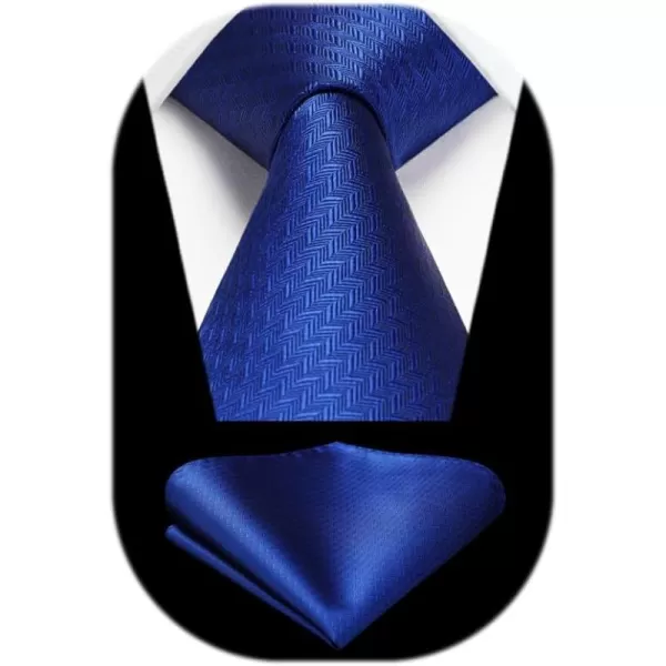 HISDERN Mens Ties Striped Ties for Men Formal Tie and Pocket Square Set Necktie for Wedding Business Graduation