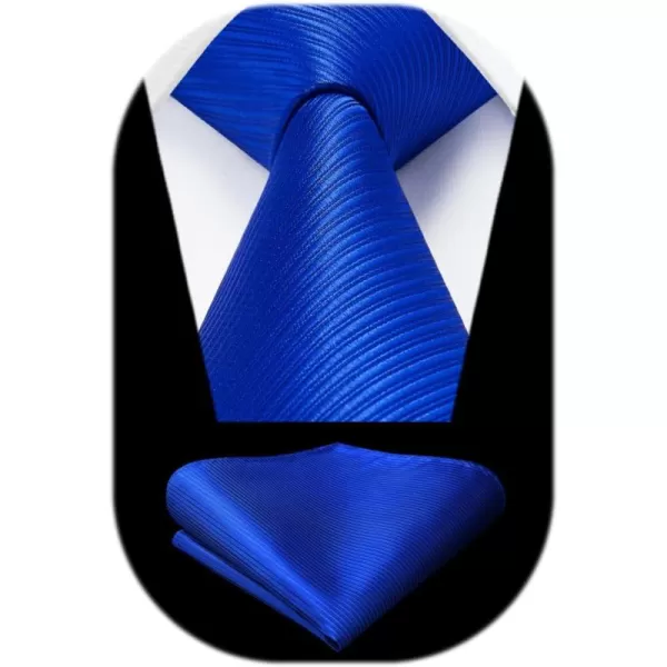 HISDERN Mens Ties Striped Ties for Men Formal Tie and Pocket Square Set Necktie for Wedding Business Graduation