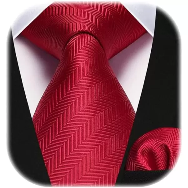 HISDERN Mens Ties Striped Ties for Men Formal Tie and Pocket Square Set Necktie for Wedding Business Graduation