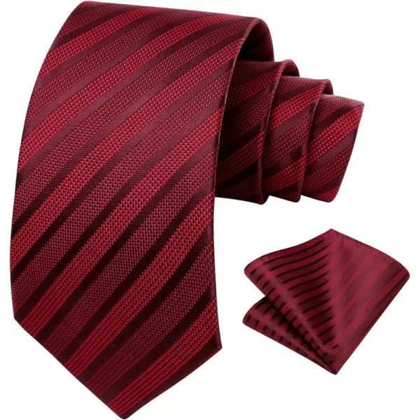 HISDERN Mens Ties Striped Ties for Men Formal Tie and Pocket Square Set Necktie for Wedding Business Graduation