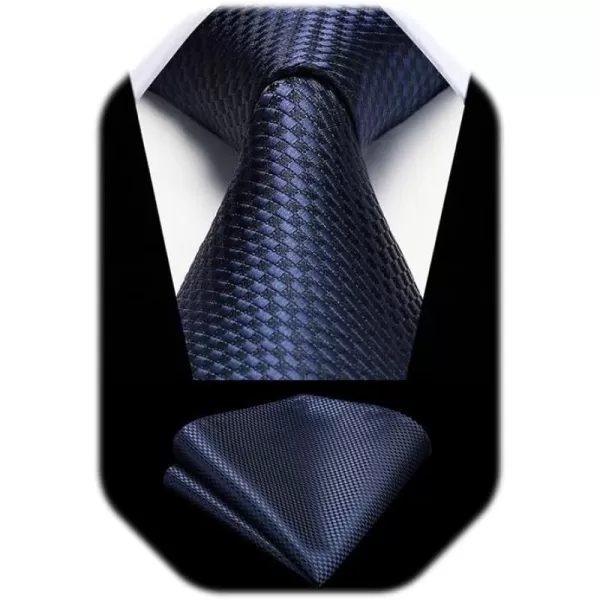 HISDERN Mens Ties Striped Ties for Men Formal Tie and Pocket Square Set Necktie for Wedding Business Graduation