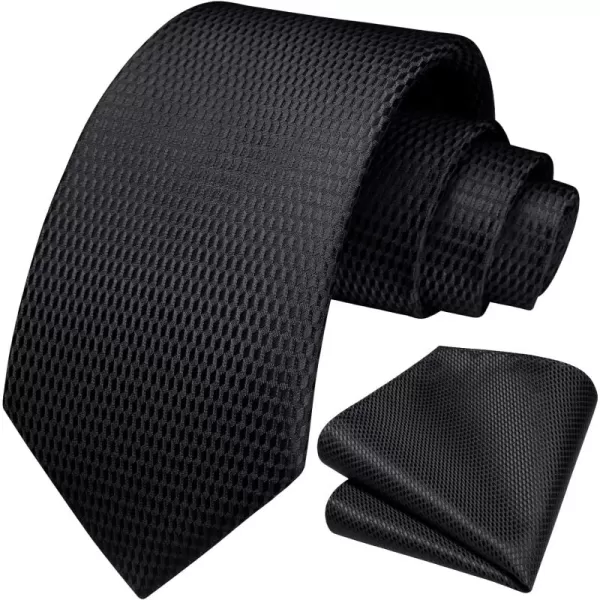HISDERN Mens Ties Striped Ties for Men Formal Tie and Pocket Square Set Necktie for Wedding Business Graduation