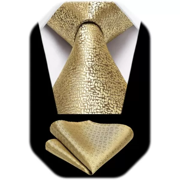 HISDERN Mens Ties Striped Ties for Men Formal Tie and Pocket Square Set Necktie for Wedding Business Graduation