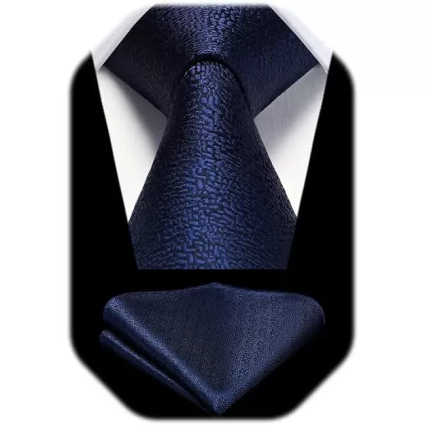 HISDERN Mens Ties Striped Ties for Men Formal Tie and Pocket Square Set Necktie for Wedding Business Graduation
