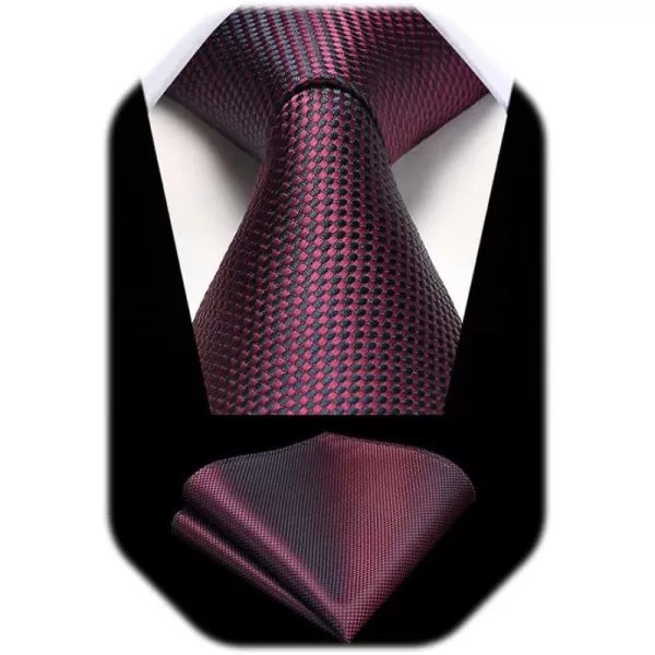 HISDERN Mens Ties Striped Ties for Men Formal Tie and Pocket Square Set Necktie for Wedding Business Graduation