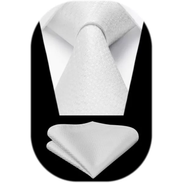 HISDERN Mens Ties for Men Formal Tie with Pocket Square Set Tie Handkerchief Necktie for Men Wedding Party Business
