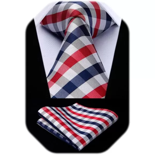 HISDERN Mens Ties for Men Formal Tie with Pocket Square Set Tie Handkerchief Necktie for Men Wedding Party Business
