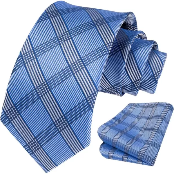 HISDERN Mens Ties for Men Formal Tie with Pocket Square Set Tie Handkerchief Necktie for Men Wedding Party Business