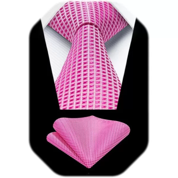 HISDERN Mens Ties for Men Formal Tie with Pocket Square Set Tie Handkerchief Necktie for Men Wedding Party Business