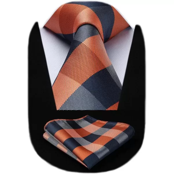 HISDERN Mens Ties for Men Formal Tie with Pocket Square Set Tie Handkerchief Necktie for Men Wedding Party Business