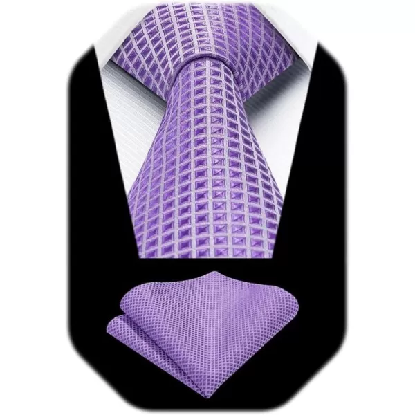 HISDERN Mens Ties for Men Formal Tie with Pocket Square Set Tie Handkerchief Necktie for Men Wedding Party Business