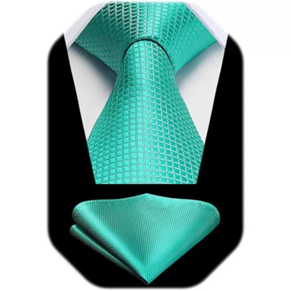 HISDERN Mens Ties for Men Formal Tie with Pocket Square Set Tie Handkerchief Necktie for Men Wedding Party Business