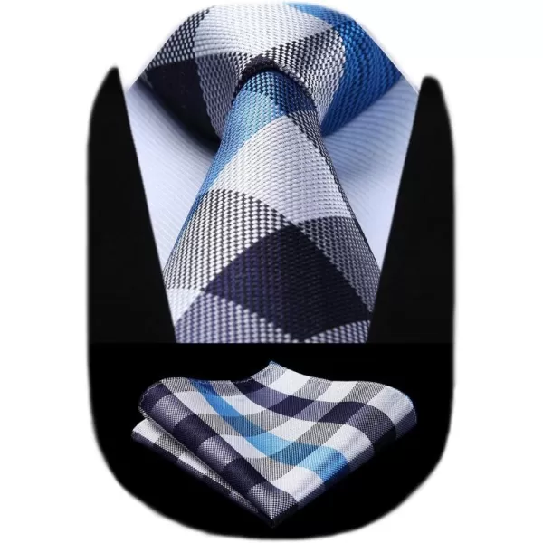 HISDERN Mens Ties for Men Formal Tie with Pocket Square Set Tie Handkerchief Necktie for Men Wedding Party Business