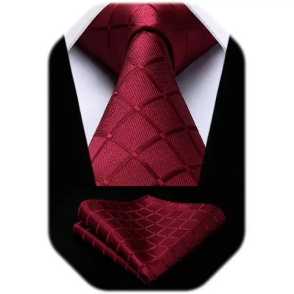 HISDERN Mens Ties for Men Formal Tie with Pocket Square Set Tie Handkerchief Necktie for Men Wedding Party Business