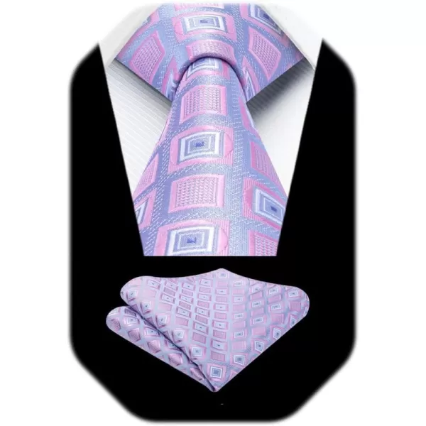 HISDERN Mens Ties for Men Formal Tie with Pocket Square Set Tie Handkerchief Necktie for Men Wedding Party Business