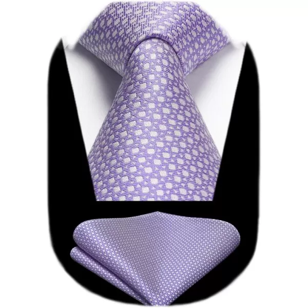 HISDERN Polka Dot Ties for Men Handkerchief Woven Classic Silk Mens Ties and Pocket Square Set Wedding Business