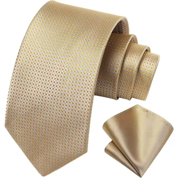 HISDERN Polka Dot Ties for Men Handkerchief Woven Classic Silk Mens Ties and Pocket Square Set Wedding Business