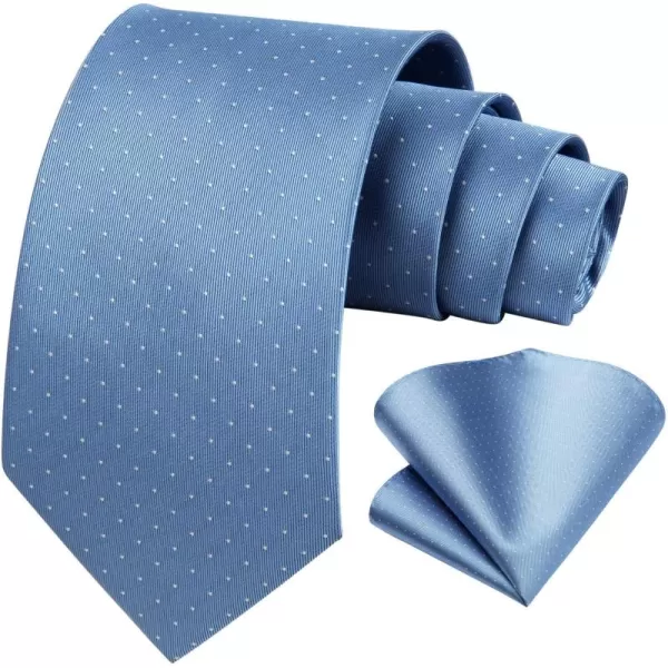 HISDERN Polka Dot Ties for Men Handkerchief Woven Classic Silk Mens Ties and Pocket Square Set Wedding Business