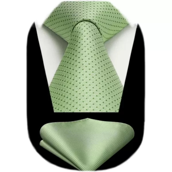 HISDERN Polka Dot Ties for Men Handkerchief Woven Classic Silk Mens Ties and Pocket Square Set Wedding Business