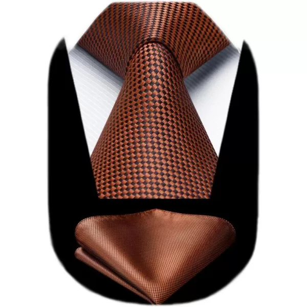 HISDERN Polka Dot Ties for Men Handkerchief Woven Classic Silk Mens Ties and Pocket Square Set Wedding Business