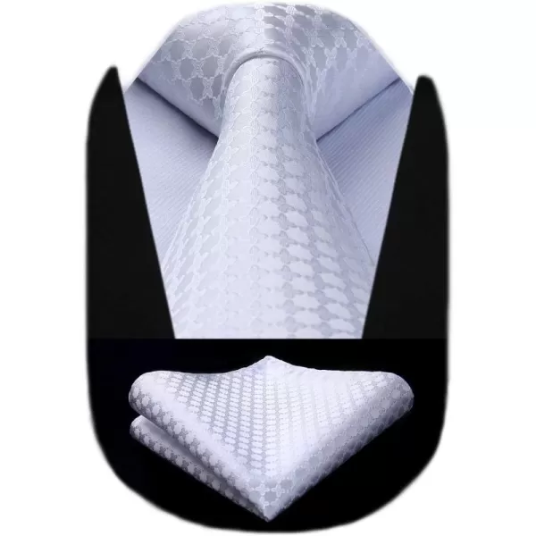 HISDERN Polka Dot Ties for Men Handkerchief Woven Classic Silk Mens Ties and Pocket Square Set Wedding Business