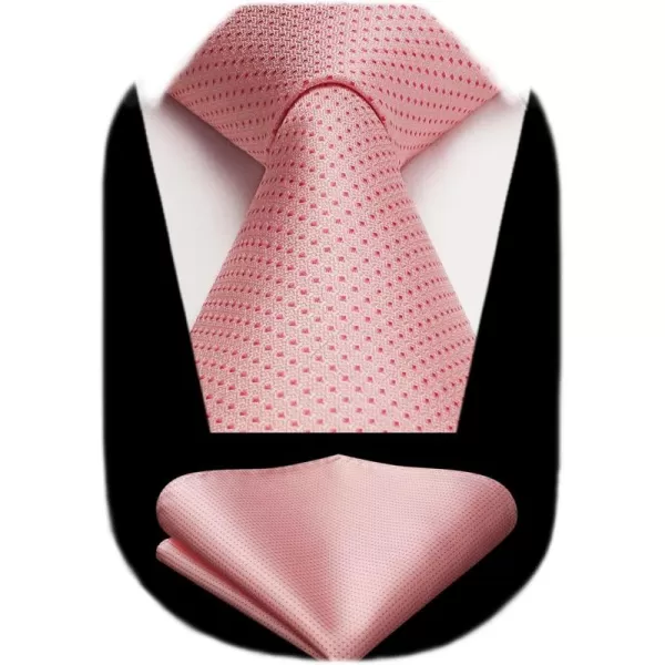 HISDERN Polka Dot Ties for Men Handkerchief Woven Classic Silk Mens Ties and Pocket Square Set Wedding Business