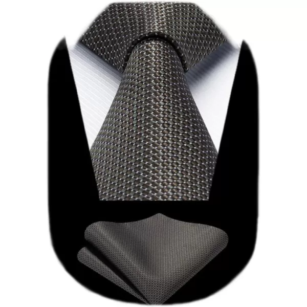 HISDERN Polka Dot Ties for Men Handkerchief Woven Classic Silk Mens Ties and Pocket Square Set Wedding Business
