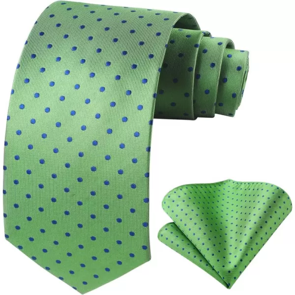 HISDERN Polka Dot Ties for Men Handkerchief Woven Classic Silk Mens Ties and Pocket Square Set Wedding Business